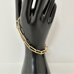 Paper Clip Chain Gold Bracelet